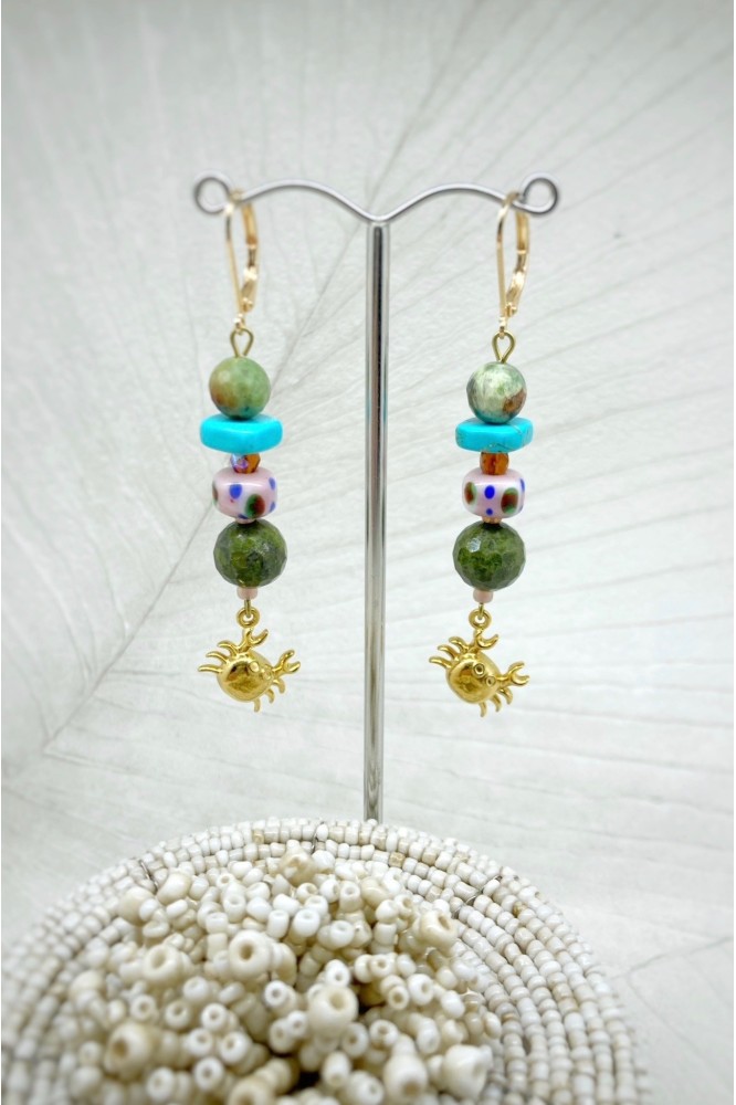 Boucles d'oreille originale de fabrication artisanale  Aniki bijoux