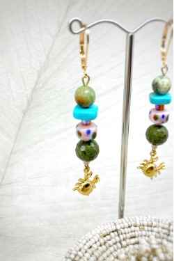 Boucles d'oreille originale de fabrication artisanale  Aniki bijoux