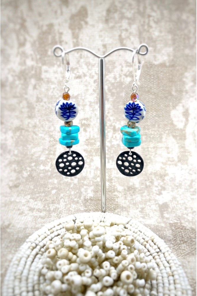 Boucles d'oreille originale de fabrication artisanale  Aniki bijoux