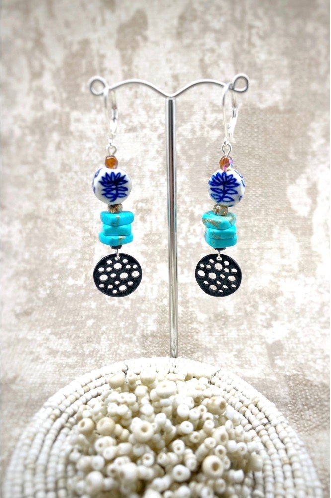 Boucles d'oreille originale de fabrication artisanale  Aniki bijoux