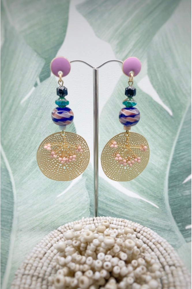 Boucles d'oreille originale de fabrication artisanale  Aniki bijoux