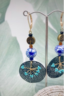 Boucles d'oreille originale de fabrication artisanale  Aniki bijoux