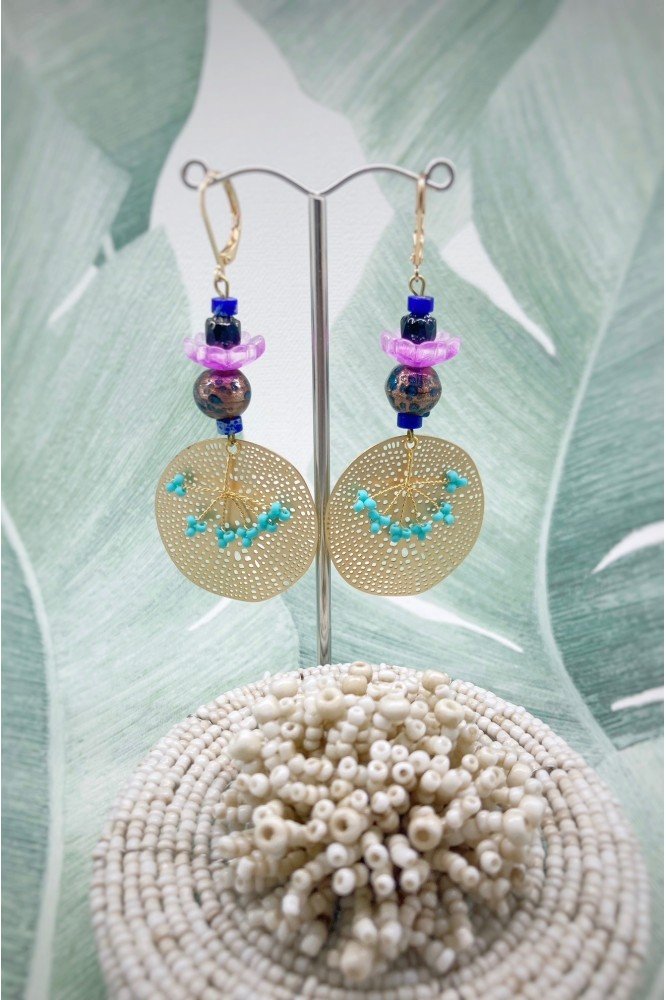 Boucles d'oreille originale de fabrication artisanale  Aniki bijoux