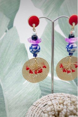 Boucles d'oreille originale de fabrication artisanale  Aniki bijoux