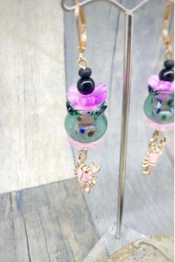 Boucles d'oreille originale de fabrication artisanale  Aniki bijoux
