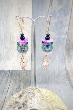 Boucles d'oreille originale de fabrication artisanale  Aniki bijoux