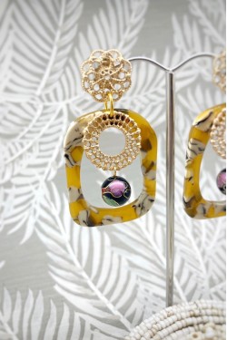 Boucles d'oreille originale de fabrication artisanale  Aniki bijoux