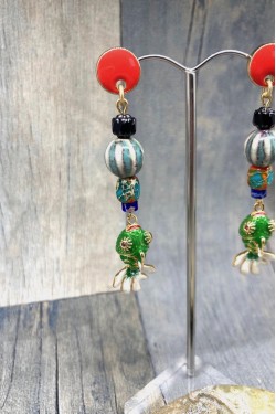 Boucles d'oreille originale de fabrication artisanale  Aniki bijoux