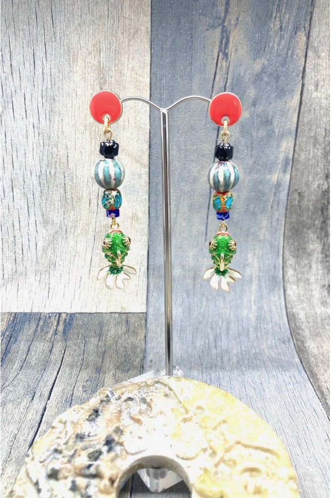 Boucles d'oreille originale de fabrication artisanale  Aniki bijoux