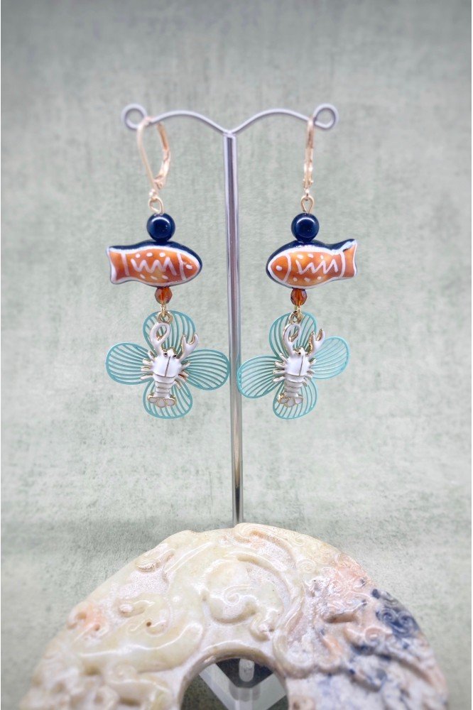 Boucles d'oreille originale de fabrication artisanale  Aniki bijoux
