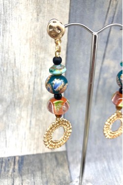 Boucles d'oreille originale de fabrication artisanale  Aniki bijoux