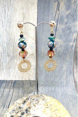 Boucles d'oreille originale de fabrication artisanale  Aniki bijoux