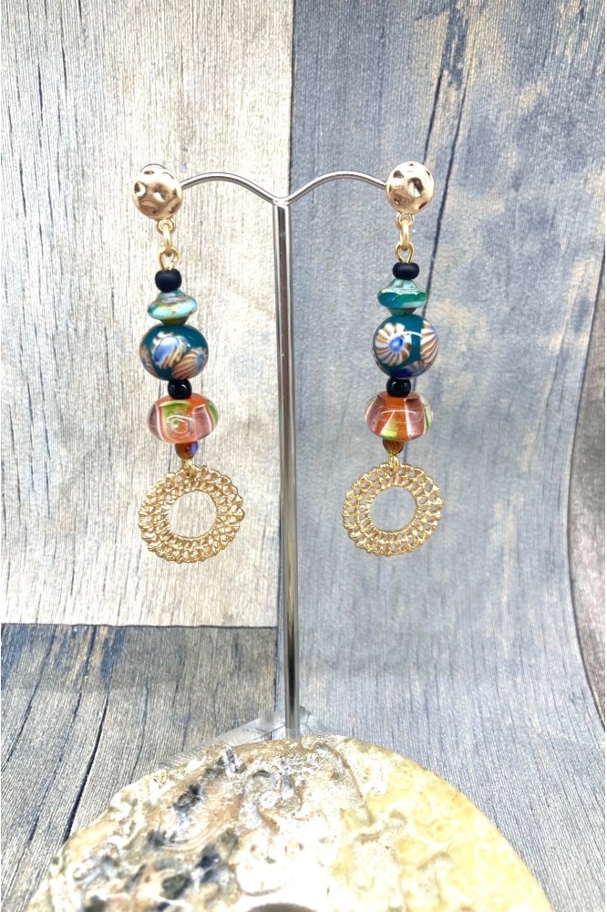 Boucles d'oreille originale de fabrication artisanale  Aniki bijoux