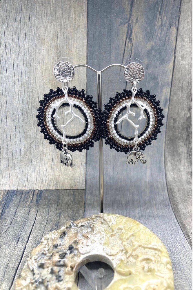 Boucles d'oreille originale de fabrication artisanale  Aniki bijoux