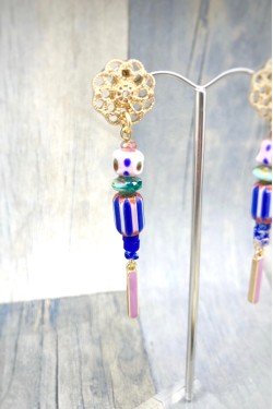 Boucles d'oreille originale de fabrication artisanale  Aniki bijoux