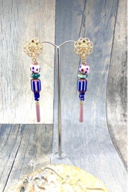 Boucles d'oreille originale de fabrication artisanale  Aniki bijoux