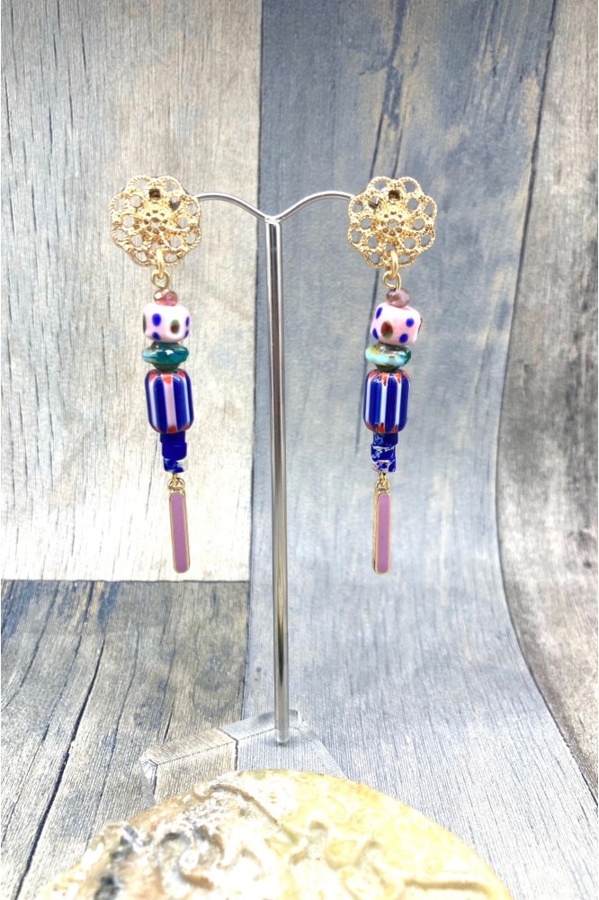 Boucles d'oreille originale de fabrication artisanale  Aniki bijoux