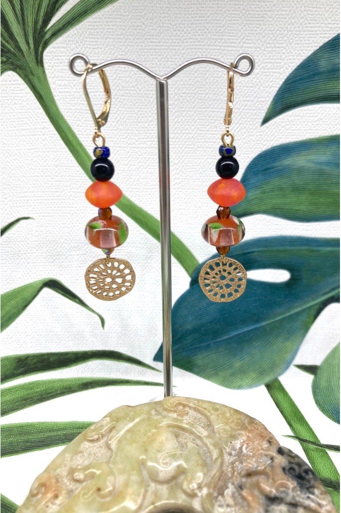 Boucles d'oreille originale de fabrication artisanale  Aniki bijoux