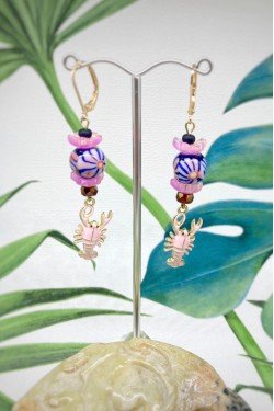 Boucles d'oreille originale de fabrication artisanale  Aniki bijoux