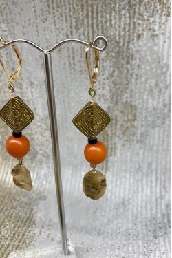 Boucles d'oreille originale de fabrication artisanale  Aniki bijoux