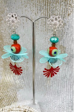 Boucles d'oreille originale de fabrication artisanale  Aniki bijoux