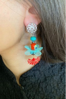 Boucles d'oreille originale de fabrication artisanale  Aniki bijoux