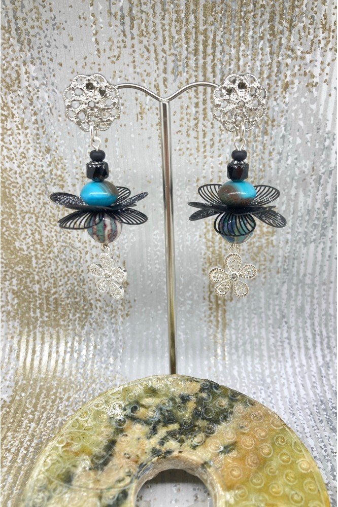 Boucles d'oreille originale de fabrication artisanale  Aniki bijoux