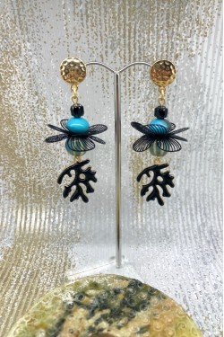 Boucles d'oreille originale de fabrication artisanale  Aniki bijoux