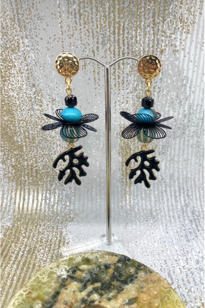 Boucles d'oreille originale de fabrication artisanale  Aniki bijoux