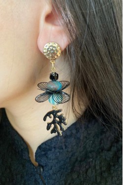 Boucles d'oreille originale de fabrication artisanale  Aniki bijoux