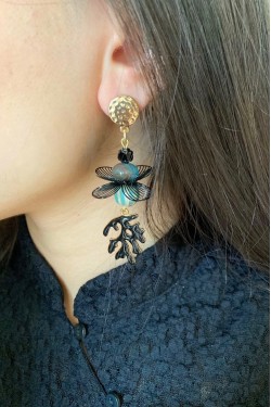 Boucles d'oreille originale de fabrication artisanale  Aniki bijoux