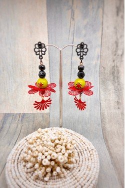 Boucles d'oreille originale de fabrication artisanale  Aniki bijoux