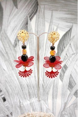 Boucles d'oreille originale de fabrication artisanale  Aniki bijoux