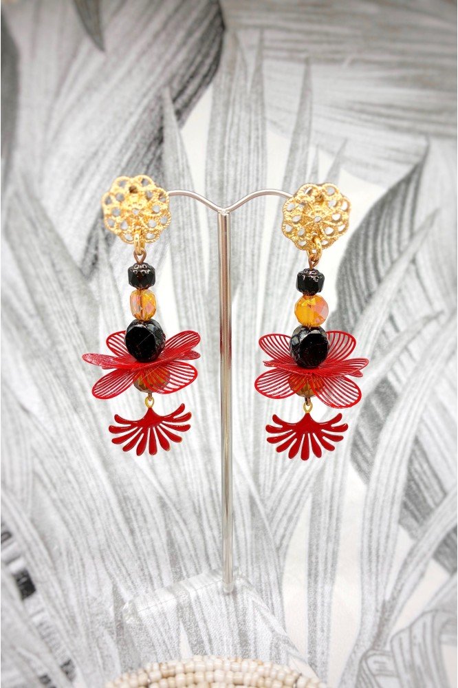 Boucles d'oreille originale de fabrication artisanale  Aniki bijoux