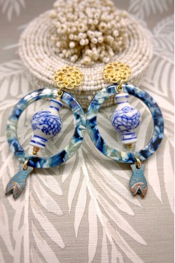 Boucles d'oreille originale de fabrication artisanale  Aniki bijoux