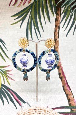 Boucles d'oreille originale de fabrication artisanale  Aniki bijoux