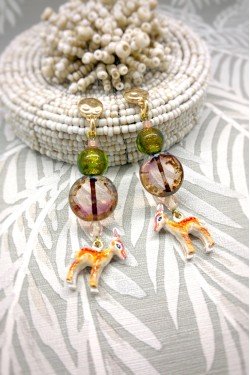 Boucles d'oreille originale de fabrication artisanale  Aniki bijoux