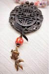 Collier mi-long d'inspiration asiatique avec belle pièce de jade Aniki Bijoux