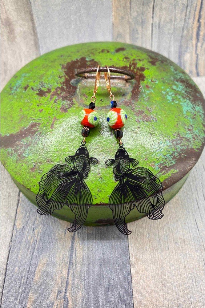 Boucles d'oreille originale de fabrication artisanale  Aniki bijoux