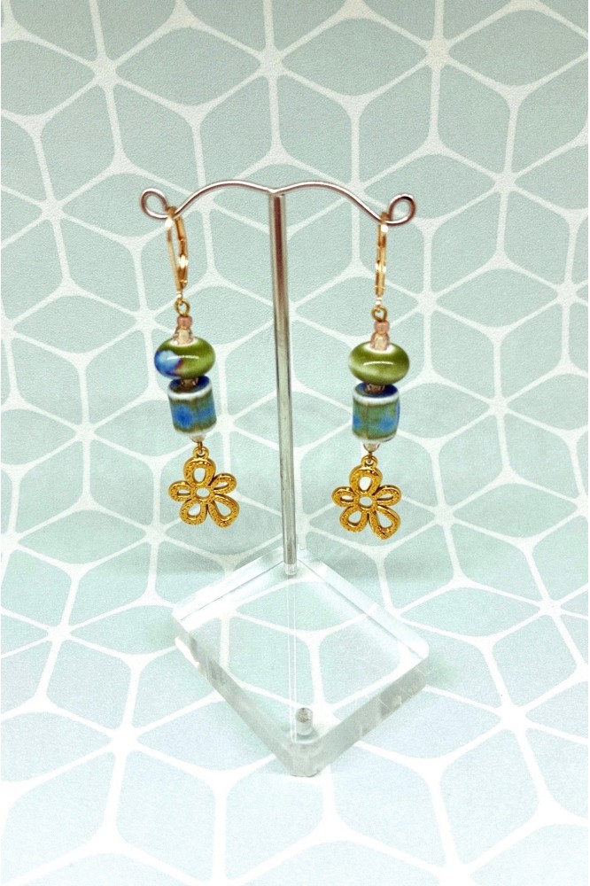 Boucles d'oreille originale de fabrication artisanale  Aniki bijoux