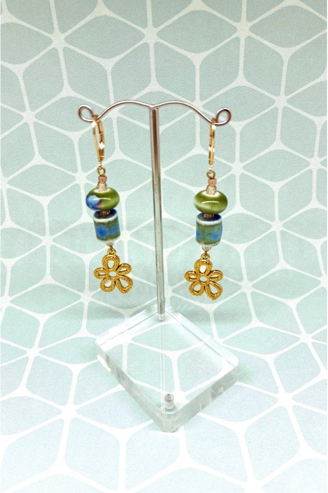 Boucles d'oreille originale de fabrication artisanale  Aniki bijoux