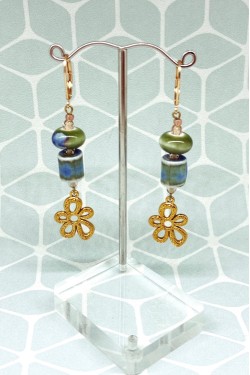 Boucles d'oreille originale de fabrication artisanale  Aniki bijoux