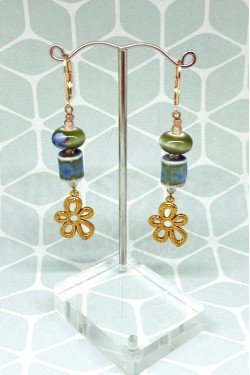 Boucles d'oreille originale de fabrication artisanale  Aniki bijoux