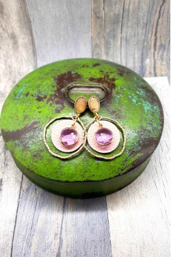 Boucles d'oreille originale de fabrication artisanale  Aniki bijoux