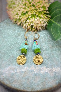 Boucles d'oreille originale de fabrication artisanale  Aniki bijoux