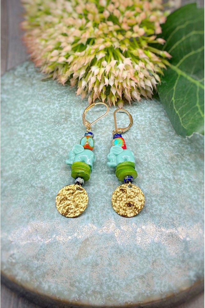 Boucles d'oreille originale de fabrication artisanale  Aniki bijoux