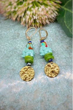 Boucles d'oreille originale de fabrication artisanale  Aniki bijoux