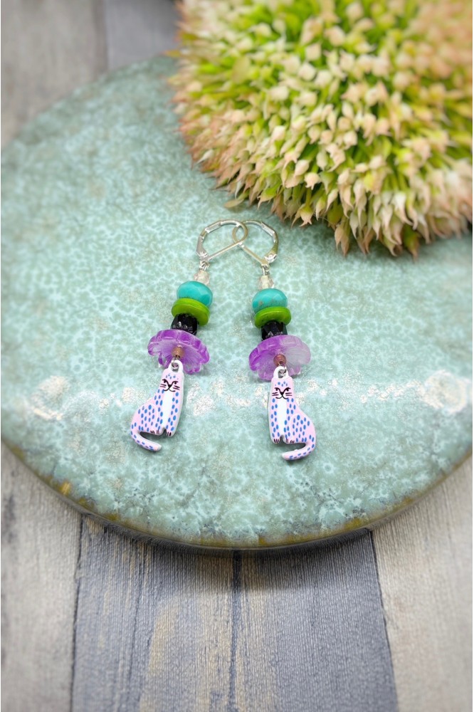Boucles d'oreille originale de fabrication artisanale  Aniki bijoux