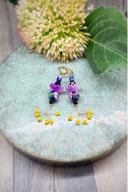 Boucles d'oreille originale de fabrication artisanale  Aniki bijoux