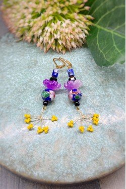 Boucles d'oreille originale de fabrication artisanale  Aniki bijoux